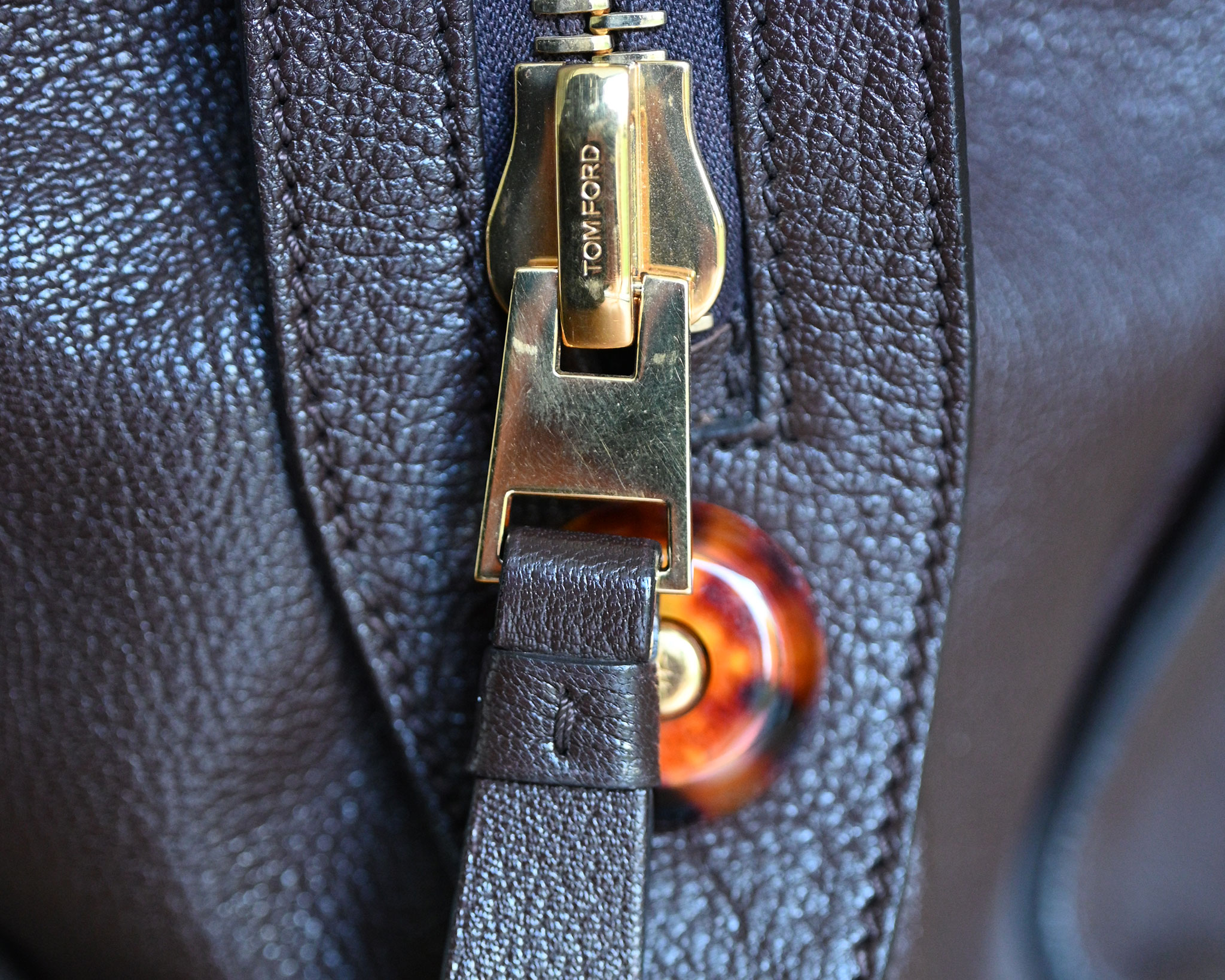 Tom Ford Weekender aus Leder in dark chocolate brown – Bild 3