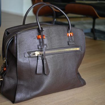 Tom Ford Weekender aus Leder in dark chocolate brown