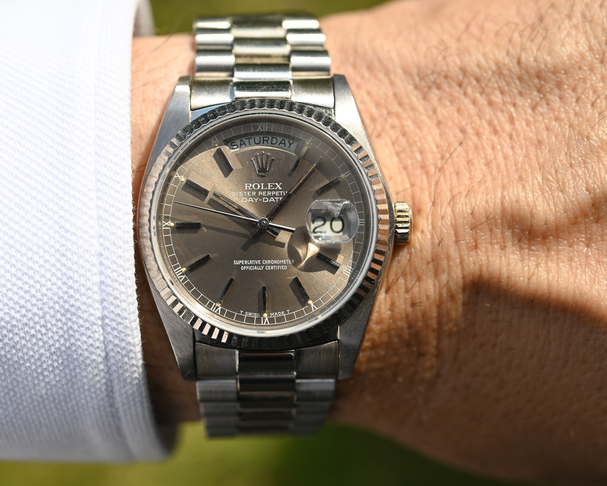 Rolex Day-Date Ref. 18039 „Taupe Dial“ – Dezente Eleganz in Weißgold – Bild 2