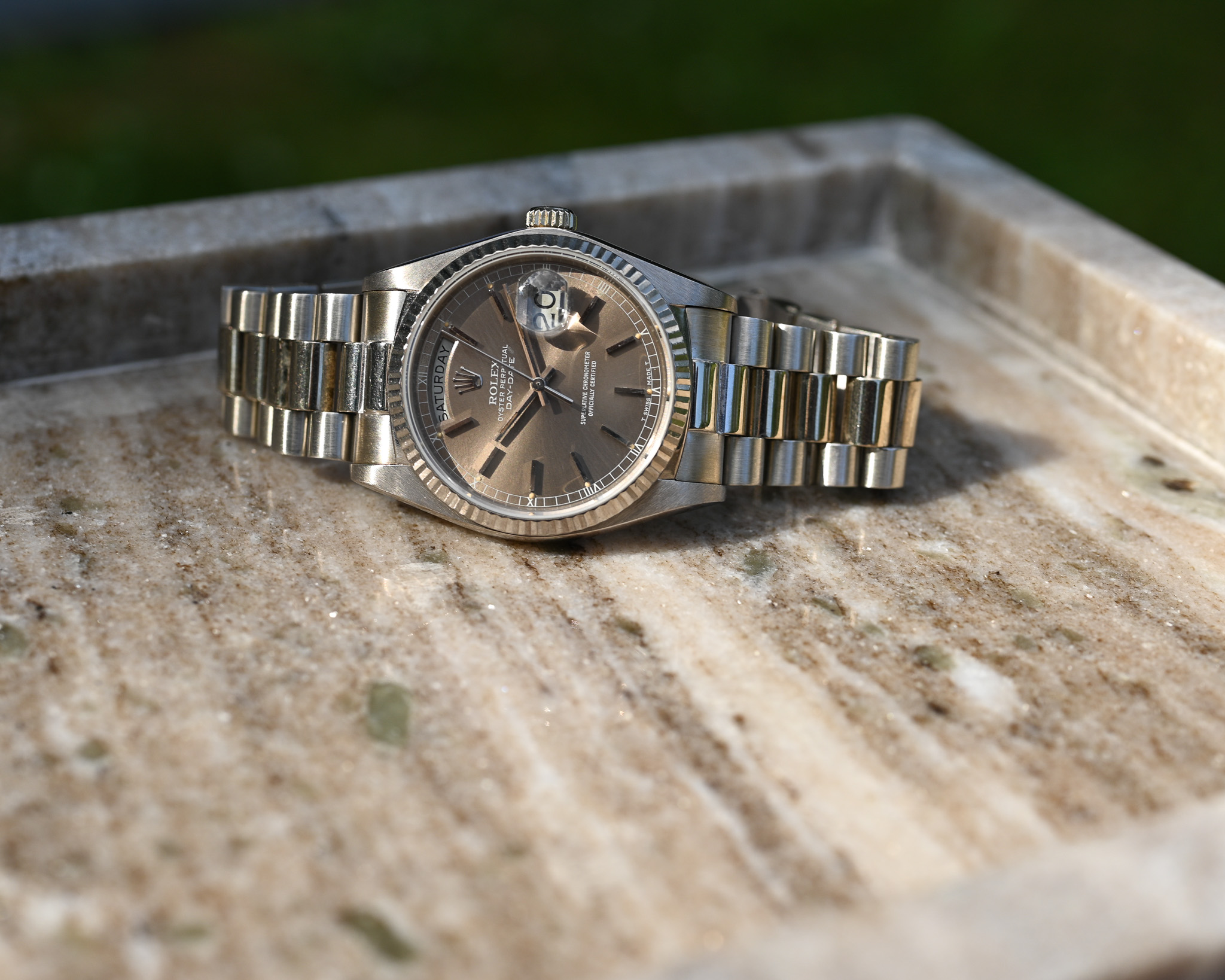 Rolex Day-Date Ref. 18039 „Taupe Dial“ – Dezente Eleganz in Weißgold – Bild 8