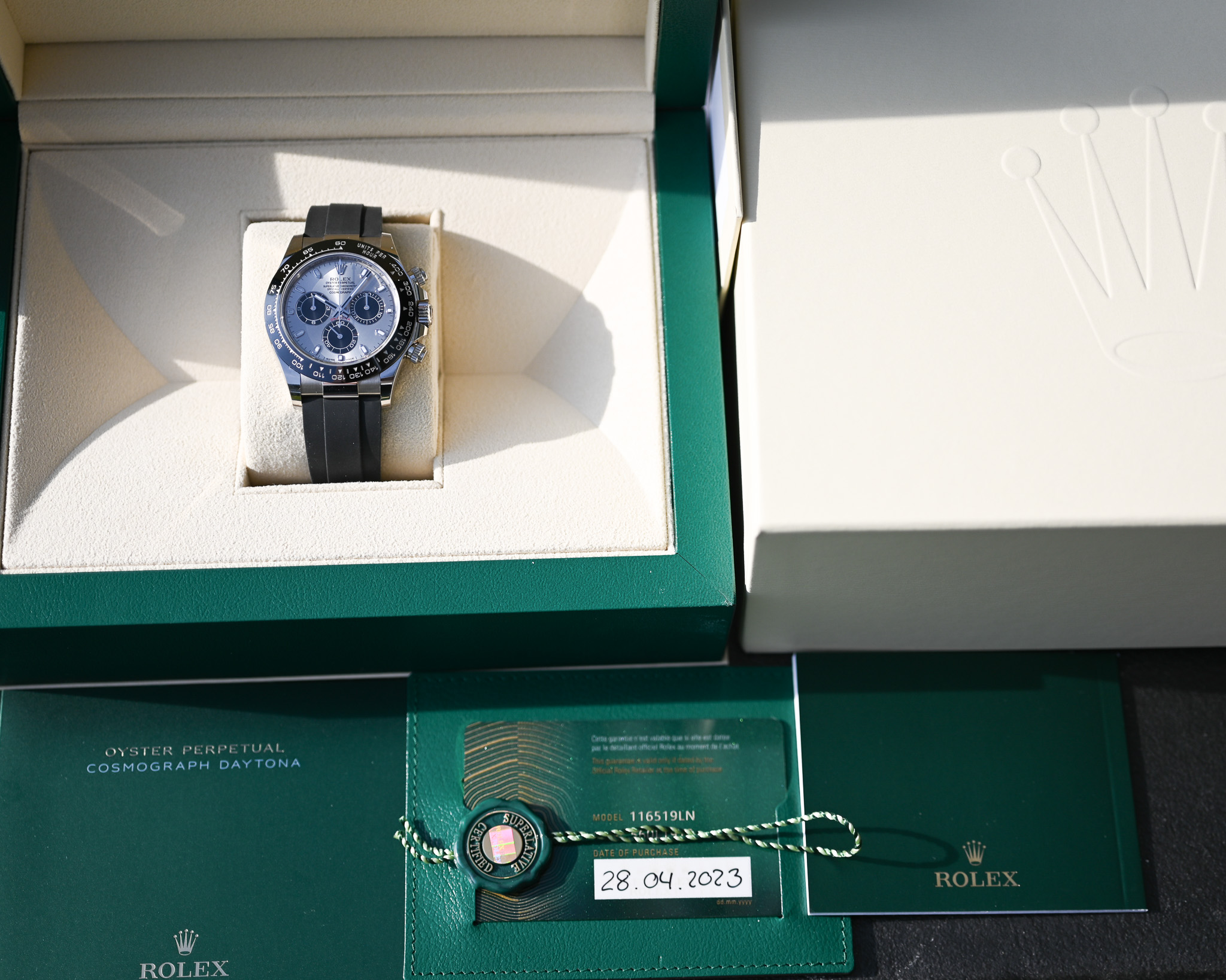 Rolex Cosmograph Daytona Ref. 116519LN „Ghost Dial“ – 2023 – Fullset – Bild 2
